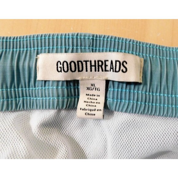 Good Threads Shorts XL Green Blue Elastic Waist Drawstring Mesh Lining - Picture 3 of 4
